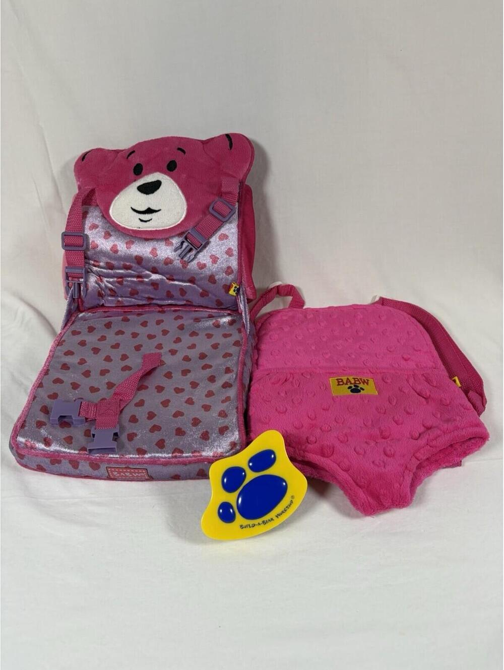 Build A Bear Workshop Teddy Bear Car Seat & Bear Carrier with brush